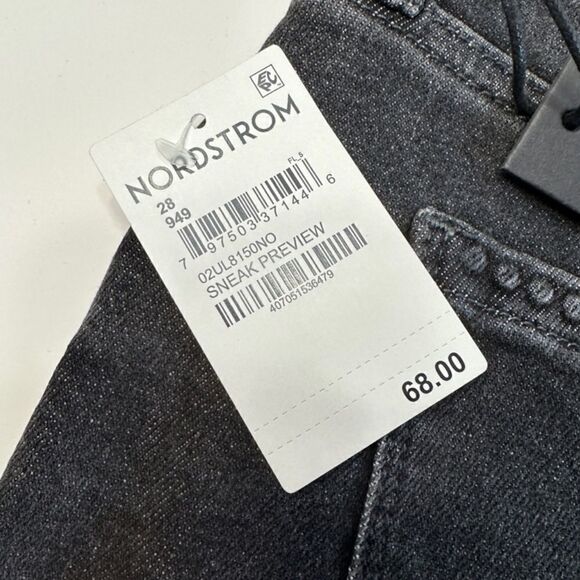 NWT Blank NYC Women’s “The Fulton” Roll Up Distressed Black Shorts - Size 28 - Picture 6 of 8